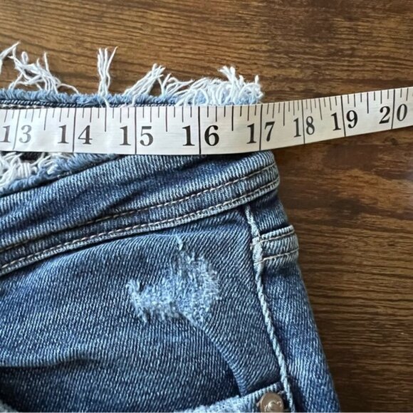 KanCan Women’s 32 High Rise Rolled Hem Boyfriend Jean Blue Stretch Distressed - Picture 10 of 12